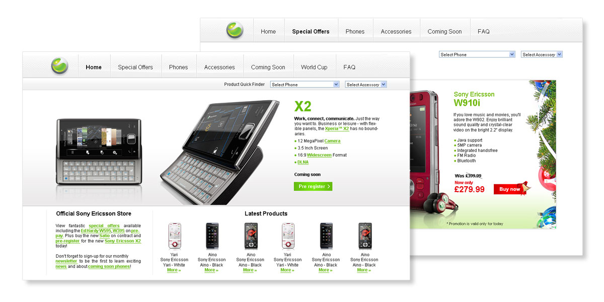 Sony Ericsson work examples